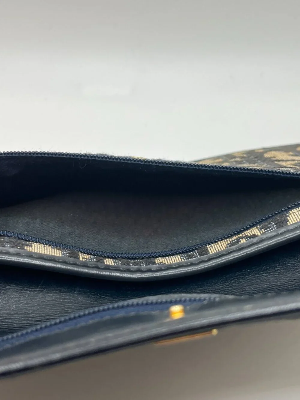 Vintage Christian Dior Navy Trotter Monogram Clutch - Picture 10 of 10